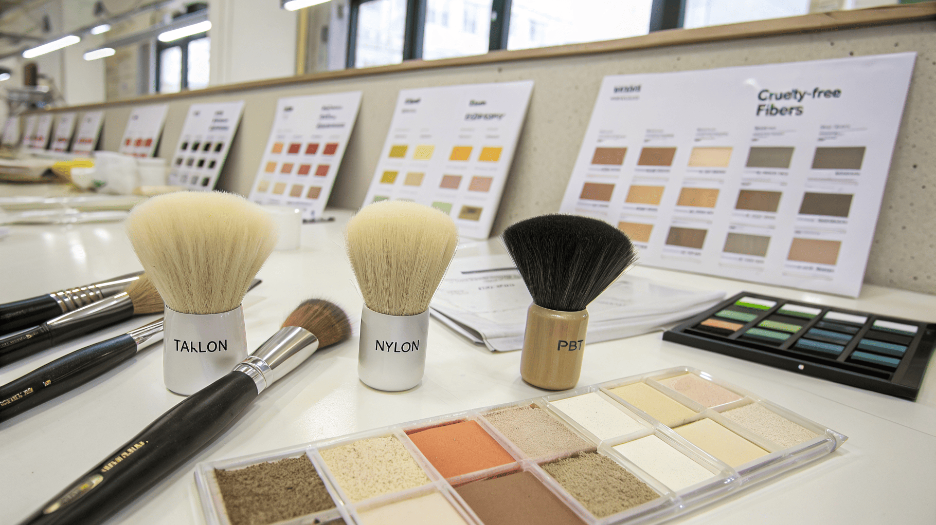 Brush fiber samples: Taklon, Nylon, PBT