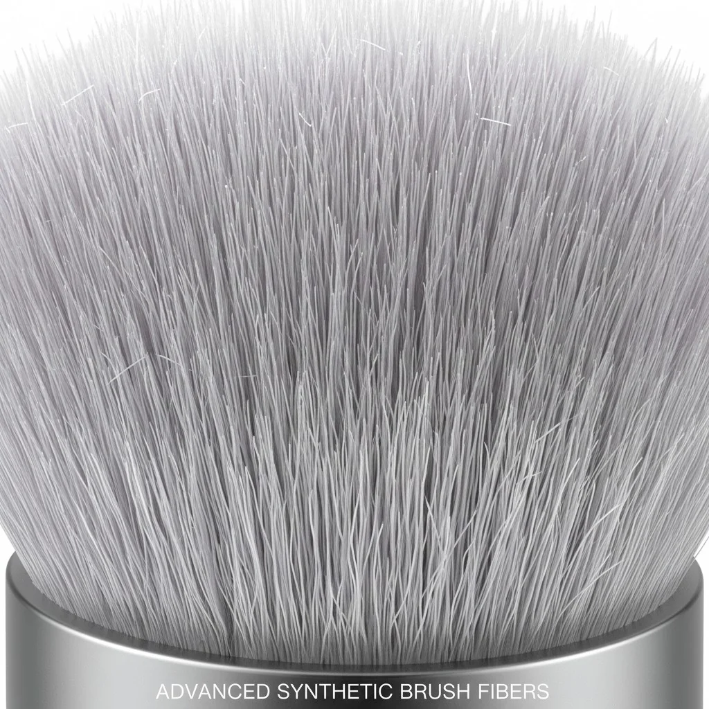 Close-up shot of dense, soft synthetic brush bristles.