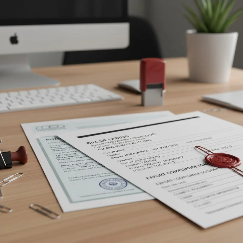 An image of shipping documents, including a bill of lading and a certificate of origin