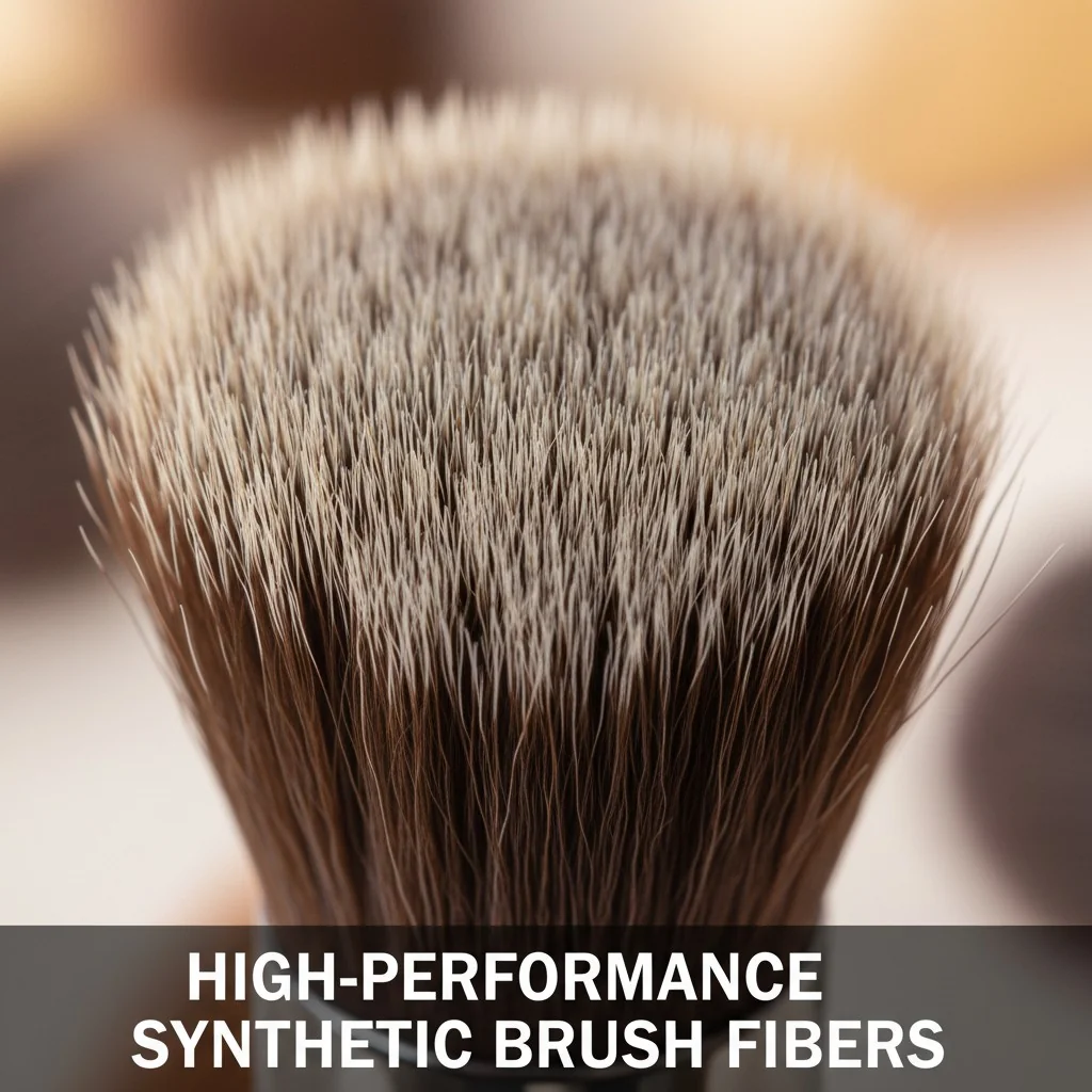 Close-up shot of synthetic brush fibers showing their quality and density.