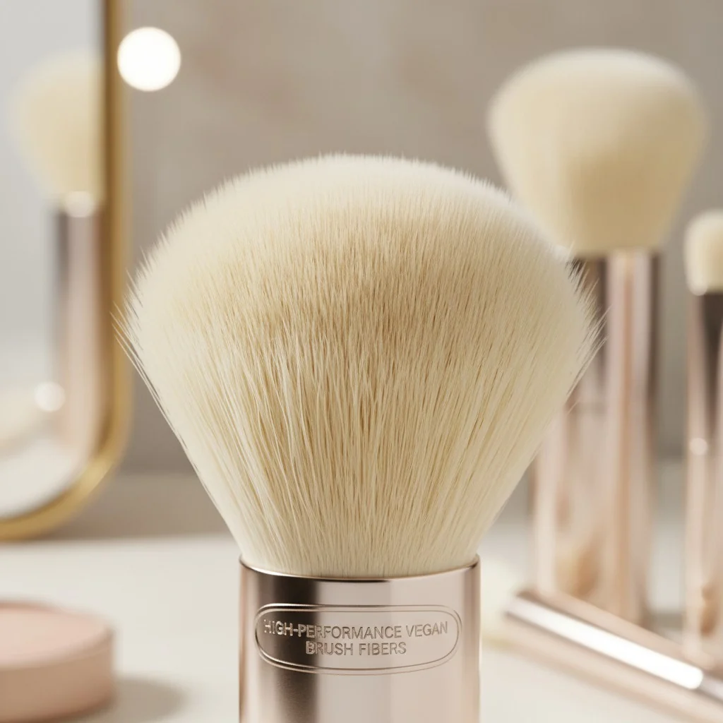A close-up of high-quality, micro-tapered synthetic brush fibers