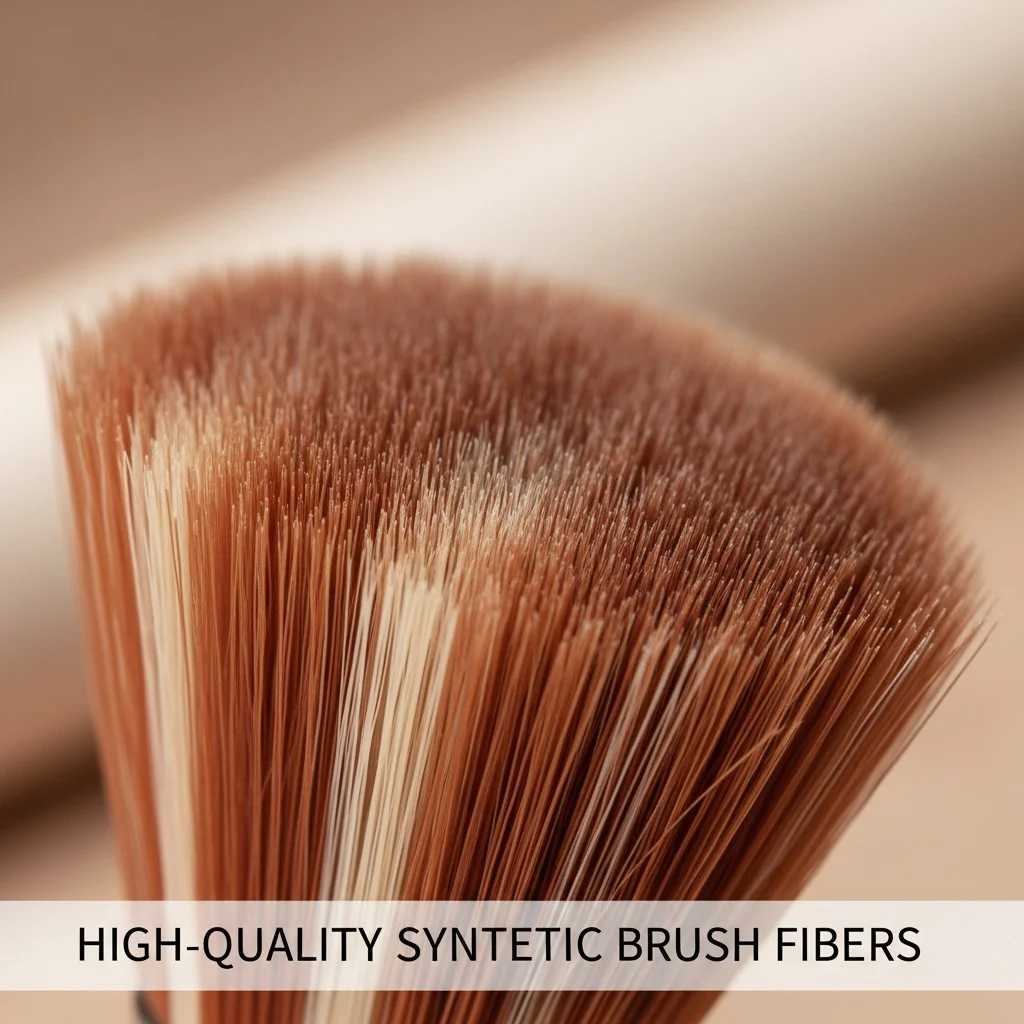 Close-up shot of synthetic brush fibers showing their fine tips