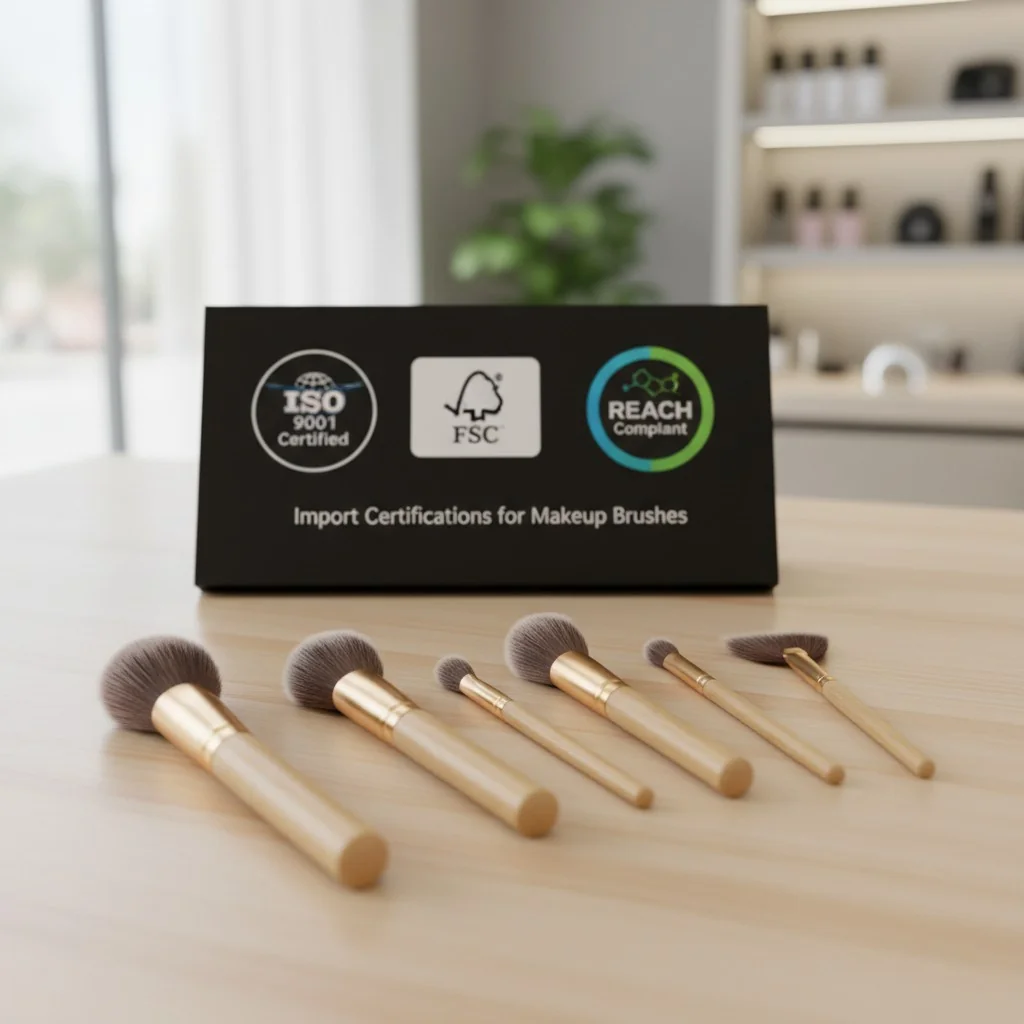A collection of certification logos like ISO, FSC, and REACH