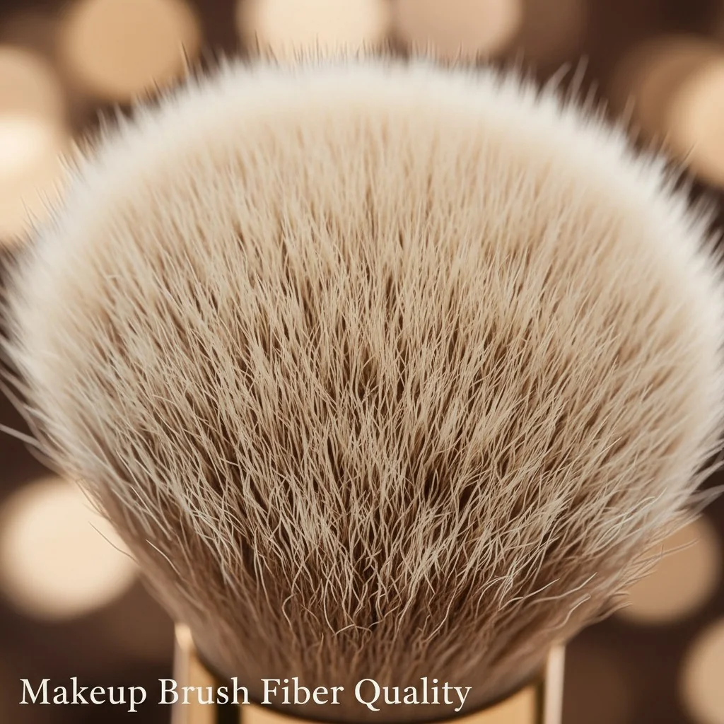 A close-up shot of makeup brush fibers showing their density and softness.