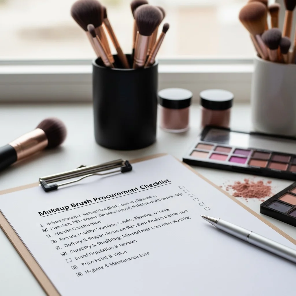 A checklist for sourcing high-quality makeup brushes.