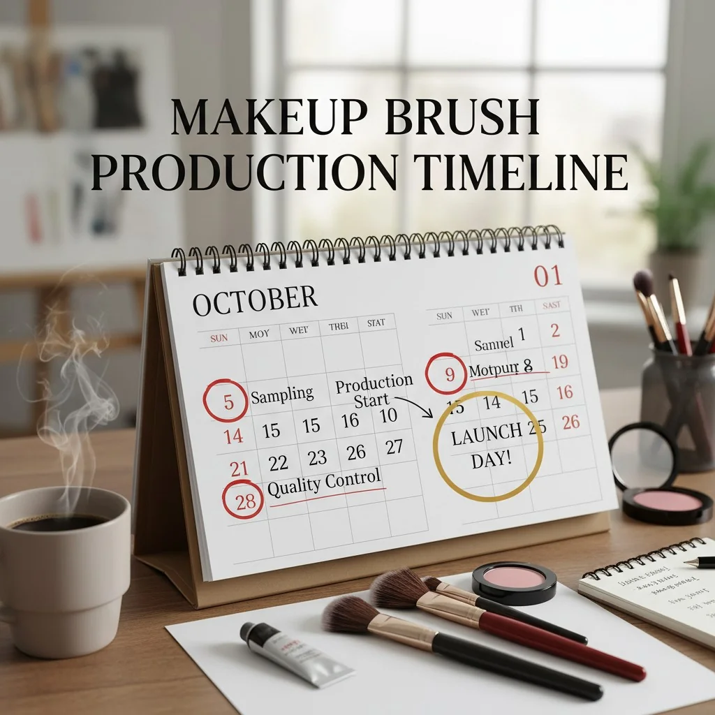 A calendar with dates circled for sampling, production, and launch day.