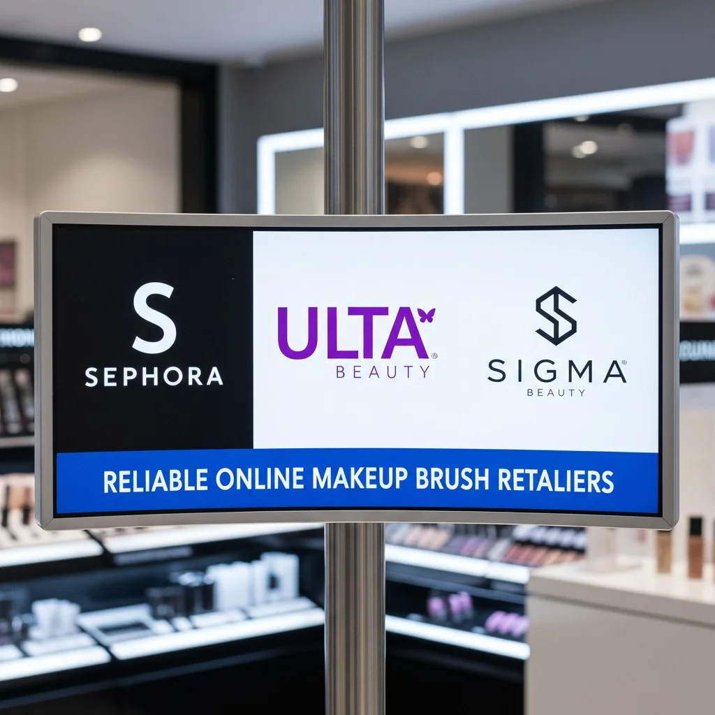 Logos of Sephora, Ulta, and Sigma displayed on a screen