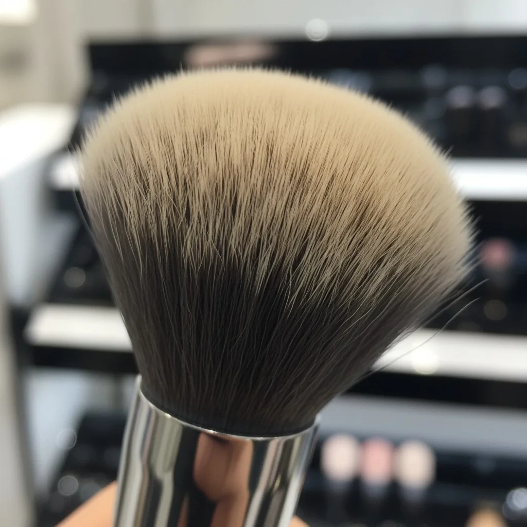 Close-up shot of the dense, soft fibers of a Sephora PRO foundation brush