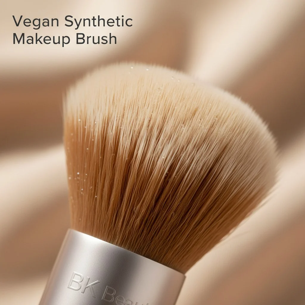 Close-up shot of the synthetic fibers of a BK Beauty brush, highlighting its quality.